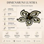 Lustră LED Modernă Fluture 69 cm – Metal și Acril Negru, 5 Surse LED Integrate, Design Elegant pentru Living, Dormitor și Camera Copiilor - imagine 6