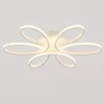 Lustră LED Modernă Oval Light 47 cm – Metal Alb și Acril Mat, 6 Surse LED Integrate, Design Elegant pentru Dormitor, Living și Holr