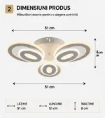 Lustră LED Modernă Oval Rings 51 cm – Metal Alb și Acril Mat, 3 Surse LED Integrate, Design Elegant pentru Living, Dormitor și Hol - imagine 4