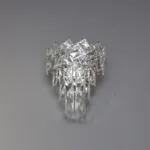 Aplică Cristal Ice Cascade Chrome – Metal Cromat și Cristal K9 Premium, 2 Becuri E27, Design Elegant pentru Living, Dormitor și Hol - imagine 3