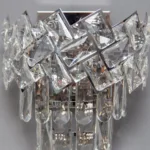 Aplică Cristal Ice Cascade Chrome – Metal Cromat și Cristal K9 Premium, 2 Becuri E27, Design Elegant pentru Living, Dormitor și Hol - imagine 2