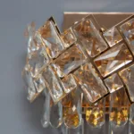 Aplică Cristal Ice Cascade Golden – Cristal K9 Premium și Metal Auriu, 2 Becuri E27, Design Elegant pentru Living, Dormitor și Hol - imagine 2