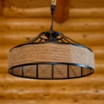 Lustră Suspendată Rotundă Rustic Modernă 40 cm – Metal Negru cu Sfoară Naturală, 1 Bec E27 - imagine 10