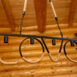 Lustră Suspendată Decorativă LOVE Rustic Modernă 100 cm – Metal Negru cu Detalii din Sfoară Naturală, 4 Becuri E27 - imagine 12