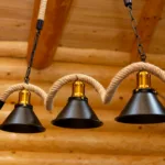 Lustră Suspendată Rustic Modernă cu Sfoară Ondulată 78 cm – Metal Negru cu Accente Aurii, 3 Becuri E27 - imagine 12