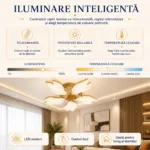 Lustră LED Modernă Floare Cristal Petale 61 cm – Metal Auriu și Acril Cristal, 5 Surse LED Integrate, Design Elegant pentru Living, Dormitor și Dining - imagine 4