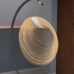 Lustră LED Suspendată Spirală Ovală 80 cm – Structură Aurie cu Design Circular, LED Integrat - imagine 2