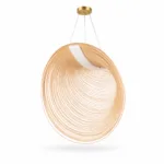 Lustră LED Suspendată Spirală Ovală 80 cm – Structură Aurie cu Design Circular, LED Integrat