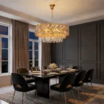 Candelabru Infinity Cristal Gold 45 cm – Cristal K9 Premium și Metal Auriu, 10 Becuri E27, Design Luxos pentru Living și Dormitor - imagine 3