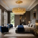 Candelabru Infinity Cristal Gold 55 cm – Cristal K9 Premium și Metal Auriu, 12 Becuri E27, Design Luxos pentru Living și Dining - imagine 4