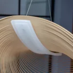 Lustră LED Suspendată Spirală Ovală 80 cm – Structură Aurie cu Design Circular, LED Integrat - imagine 3