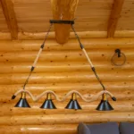 Lustră Suspendată Rustic Modernă cu Sfoară Ondulată 110 cm – Metal Negru cu Accente Aurii, 4 Becuri E27 - imagine 2