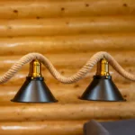 Lustră Suspendată Rustic Modernă cu Sfoară Ondulată 110 cm – Metal Negru cu Accente Aurii, 4 Becuri E27 - imagine 7