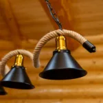 Lustră Suspendată Rustic Modernă cu Sfoară Ondulată 110 cm – Metal Negru cu Accente Aurii, 4 Becuri E27 - imagine 11