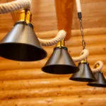 Lustră Suspendată Rustic Modernă cu Sfoară Ondulată 132 cm – Metal Negru cu Accente Aurii, 5 Becuri E27 - imagine 7