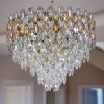 Candelabru Royal Cristal Chrome 50 cm – Cristal K9 Premium și Metal Cromat, 9 Becuri E14, Design Elegant pentru Living și Dining - imagine 8