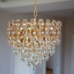Candelabru Royal Cristal Gold 40 cm – Cristal K9 Premium și Metal Auriu, 5 Becuri E14, Design Elegant pentru Living și Dormitor - imagine 7