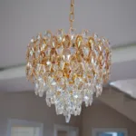 Candelabru Royal Cristal Gold 40 cm – Cristal K9 Premium și Metal Auriu, 5 Becuri E14, Design Elegant pentru Living și Dormitor - imagine 8