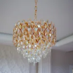 Candelabru Royal Cristal Gold 40 cm – Cristal K9 Premium și Metal Auriu, 5 Becuri E14, Design Elegant pentru Living și Dormitor - imagine 10