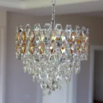 Candelabru Royal Cristal Chrome 40 cm – Cristal K9 Premium și Metal Cromat, 5 Becuri E14, Design Elegant pentru Living și Dormitor - imagine 2