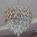 Candelabru Royal Cristal Chrome 40 cm – Cristal K9 Premium și Metal Cromat, 5 Becuri E14, Design Elegant pentru Living și Dormitor - imagine 6