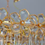 Candelabru Luxury Flower Cristal Gold 60 cm – Cristal K9 Premium și Metal Auriu, 10 Becuri E14, Design Luxos pentru Living și Dining - imagine 14