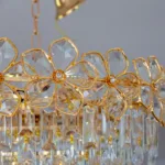 Candelabru Luxury Flower Cristal Gold 60 cm – Cristal K9 Premium și Metal Auriu, 10 Becuri E14, Design Luxos pentru Living și Dining - imagine 13