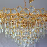 Candelabru Luxury Flower Cristal Gold 60 cm – Cristal K9 Premium și Metal Auriu, 10 Becuri E14, Design Luxos pentru Living și Dining - imagine 12