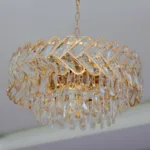 Candelabru Infinity Cristal Gold 45 cm – Cristal K9 Premium și Metal Auriu, 10 Becuri E27, Design Luxos pentru Living și Dormitor - imagine 11