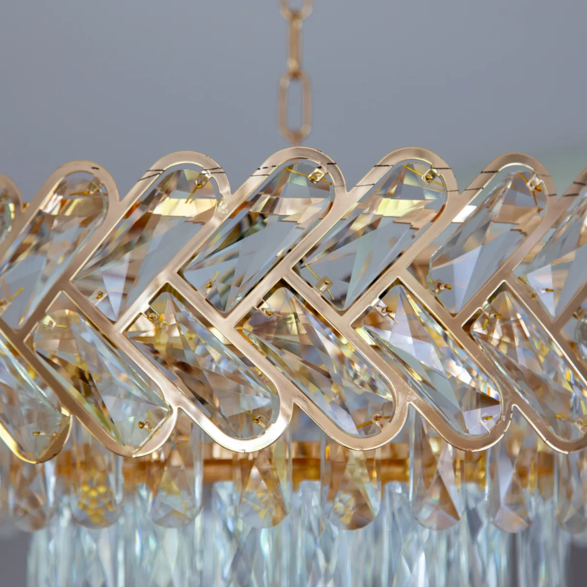 Candelabru Infinity Cristal Gold 45 cm – Cristal K9 Premium și Metal Auriu, 10 Becuri E27, Design Luxos pentru Living și Dormitor - imagine 15
