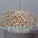 Candelabru Infinity Cristal Gold 45 cm – Cristal K9 Premium și Metal Auriu, 10 Becuri E27, Design Luxos pentru Living și Dormitor - imagine 10
