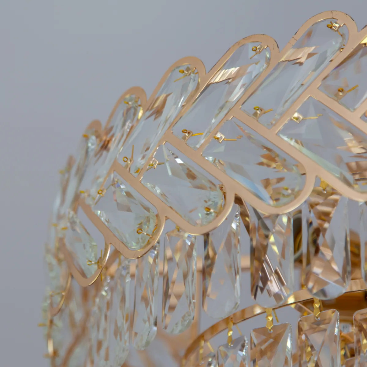 Candelabru Infinity Cristal Gold 55 cm – Cristal K9 Premium și Metal Auriu, 12 Becuri E27, Design Luxos pentru Living și Dining - imagine 11