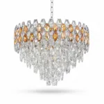 Candelabru Royal Cristal Chrome 50 cm – Cristal K9 Premium și Metal Cromat, 9 Becuri E14, Design Elegant pentru Living și Dining