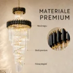 Candelabru Cristal Black Majesty 60×180 cm – 18 Becuri E27, Design Etajat pentru Spații Impunătoare - imagine 4