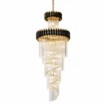 Candelabru Cristal Black Majesty 60×180 cm – 18 Becuri E27, Design Etajat pentru Spații Impunătoare