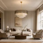 Candelabru Royal Gold Smoke 50 cm – Cristal K9 Fumuriu și Metal Auriu, 8 Becuri E27, pentru Living și Dormitor - imagine 4