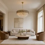 Candelabru Royal Gold Smoke 60 cm – Cristal K9 Fumuriu și Metal Auriu,10 Becuri E27, pentru Living și Dormitor - imagine 3