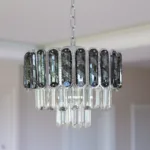 Candelabru Luxury Cristal Fumuriu 30 cm – Cristal K9 Premium și Metal Argintiu, 3 Becuri E27, Design Modern pentru Hol, Living și Dormitor - imagine 2