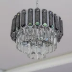 Candelabru Luxury Cristal Fumuriu 30 cm – Cristal K9 Premium și Metal Argintiu, 3 Becuri E27, Design Modern pentru Hol, Living și Dormitor - imagine 8