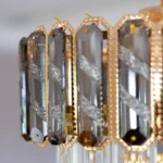Candelabru Royal Gold Smoke 30 cm – Cristal K9 Fumuriu și Metal Auriu, 3 Becuri E27, pentru Living și Dormitor - imagine 13