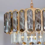 Candelabru Royal Gold Smoke 30 cm – Cristal K9 Fumuriu și Metal Auriu, 3 Becuri E27, pentru Living și Dormitor - imagine 9