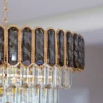 Candelabru Royal Gold Smoke 50 cm – Cristal K9 Fumuriu și Metal Auriu, 8 Becuri E27, pentru Living și Dormitor - imagine 13
