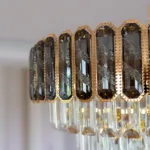 Candelabru Royal Gold Smoke 50 cm – Cristal K9 Fumuriu și Metal Auriu, 8 Becuri E27, pentru Living și Dormitor - imagine 10