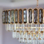 Candelabru Royal Gold Smoke 60 cm – Cristal K9 Fumuriu și Metal Auriu,10 Becuri E27, pentru Living și Dormitor - imagine 11