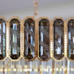 Candelabru Royal Gold Smoke 60 cm – Cristal K9 Fumuriu și Metal Auriu,10 Becuri E27, pentru Living și Dormitor - imagine 13