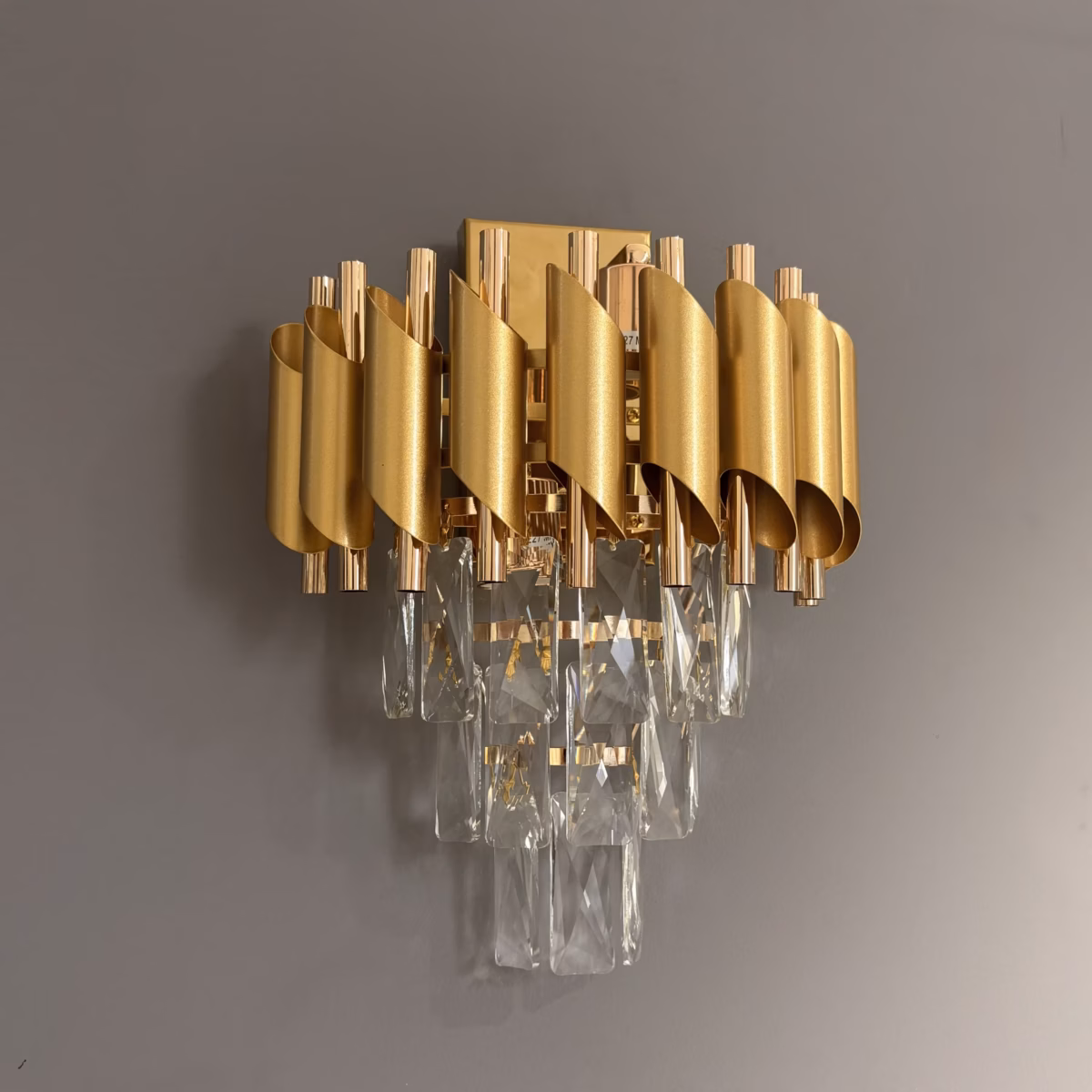 Pachet Premium Luxury Cristal Gold – Candelabru + 2 Aplice - imagine 3