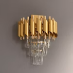 Pachet Premium Luxury Cristal Gold – Candelabru + 2 Aplice - imagine 3