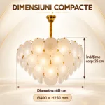 Candelabru Golden Petals 40 cm – Discuri din Sticlă Texturată și Finisaj Auriu Premium, Design Luxury pentru Living, Dining și Dormitor - imagine 5