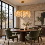 Candelabru Cristal Velvet Gold 80 cm – Cristal K9 Premium și Metal Auriu Gravat, 8 Surse E14, Design Luxos pentru Living, Dining sau Dormitor Master