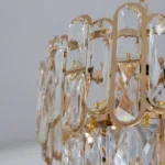Candelabru Diamond Glow Gold 30 cm – Cristale K9 Transparente și Metal Auriu, 3 Surse E27, Design Elegant pentru Hol și Dormitor - imagine 10